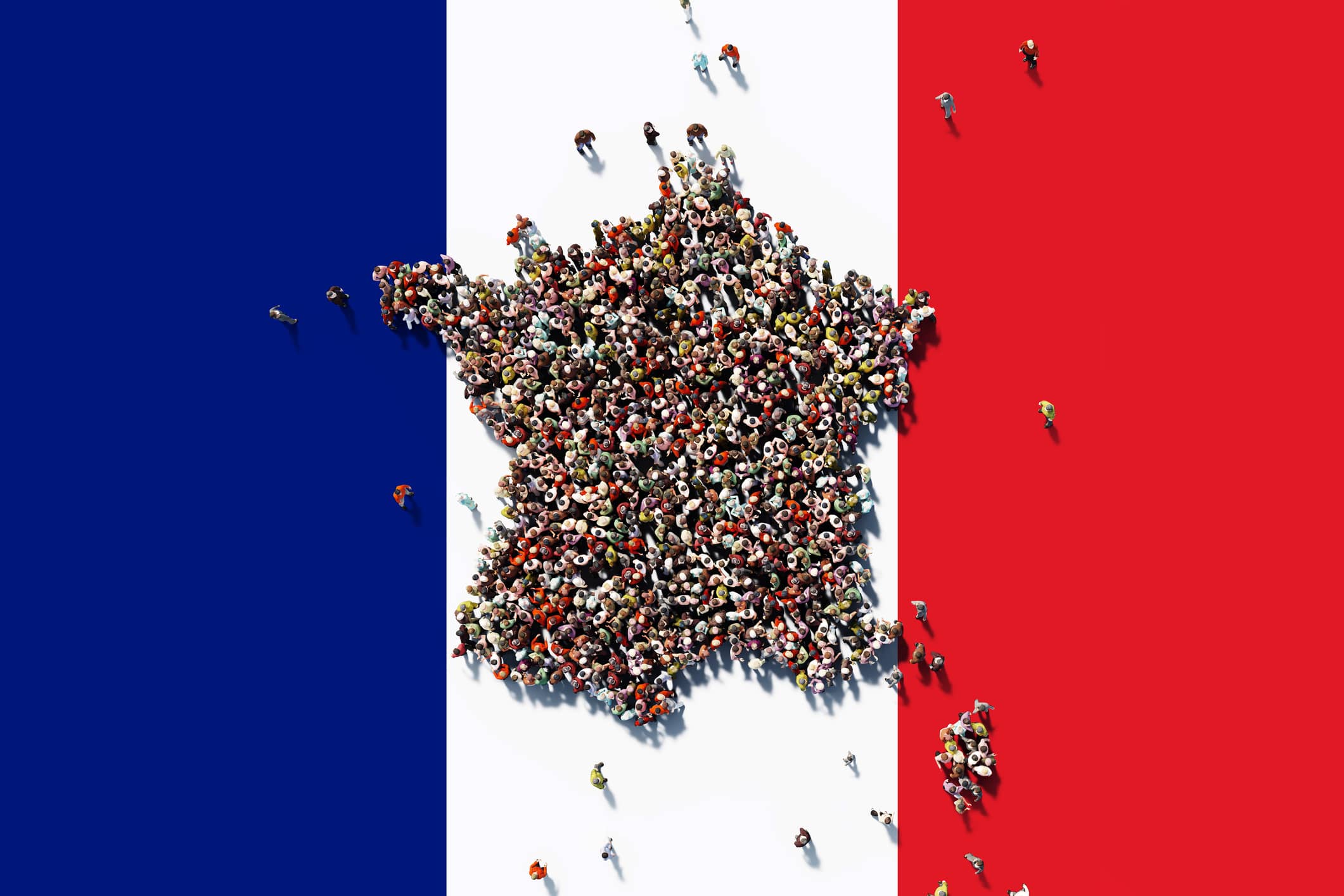 Image d'illustration. France diversité pluralisme. Carte de la France et drapeau français 